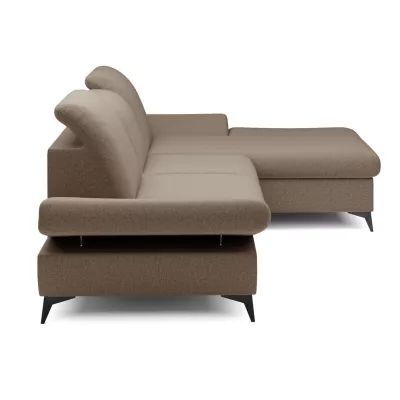 Rohová rozkládací sedací souprava BROCKVILE - hnědá, pravý roh