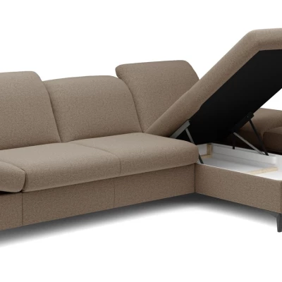 Rohová rozkládací sedací souprava BROCKVILE - hnědá, pravý roh