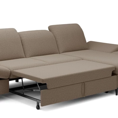 Rohová rozkládací sedací souprava BROCKVILE - hnědá, pravý roh