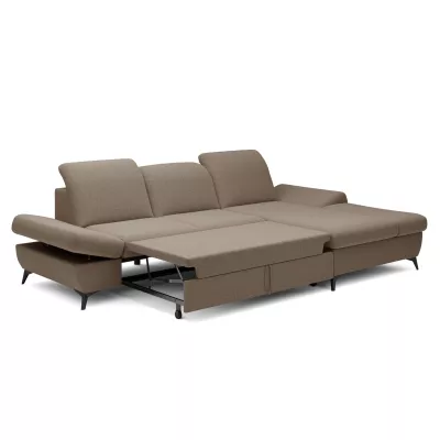 Rohová rozkládací sedací souprava BROCKVILE - hnědá, pravý roh