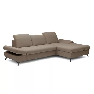 Rohová rozkládací sedací souprava BROCKVILE - hnědá, pravý roh