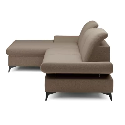 Rohová rozkládací sedací souprava BROCKVILE - hnědá, levý roh