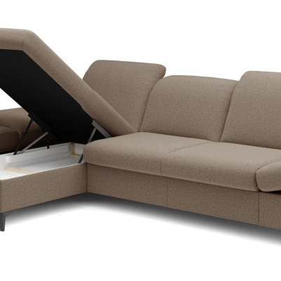 Rohová rozkládací sedací souprava BROCKVILE - hnědá, levý roh