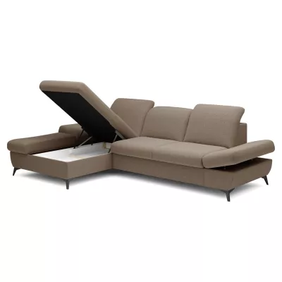 Rohová rozkládací sedací souprava BROCKVILE - hnědá, levý roh