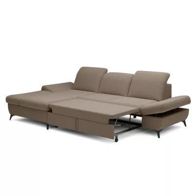 Rohová rozkládací sedací souprava BROCKVILE - hnědá, levý roh