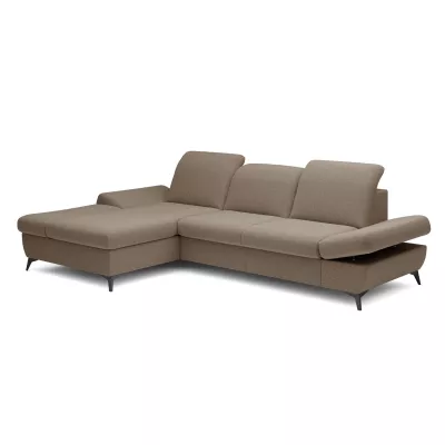 Rohová rozkládací sedací souprava BROCKVILE - hnědá, levý roh