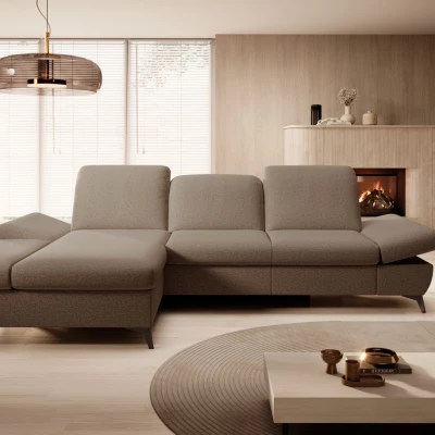 Rohová rozkládací sedací souprava BROCKVILE - hnědá, levý roh