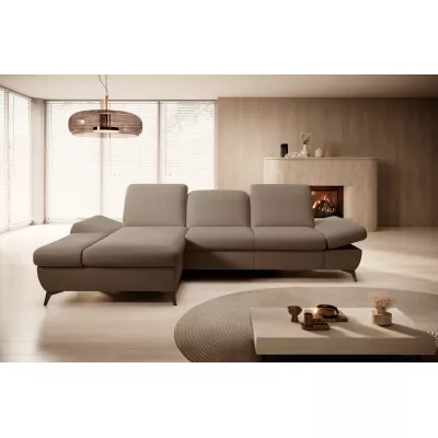 Rohová rozkládací sedací souprava BROCKVILE - hnědá, levý roh