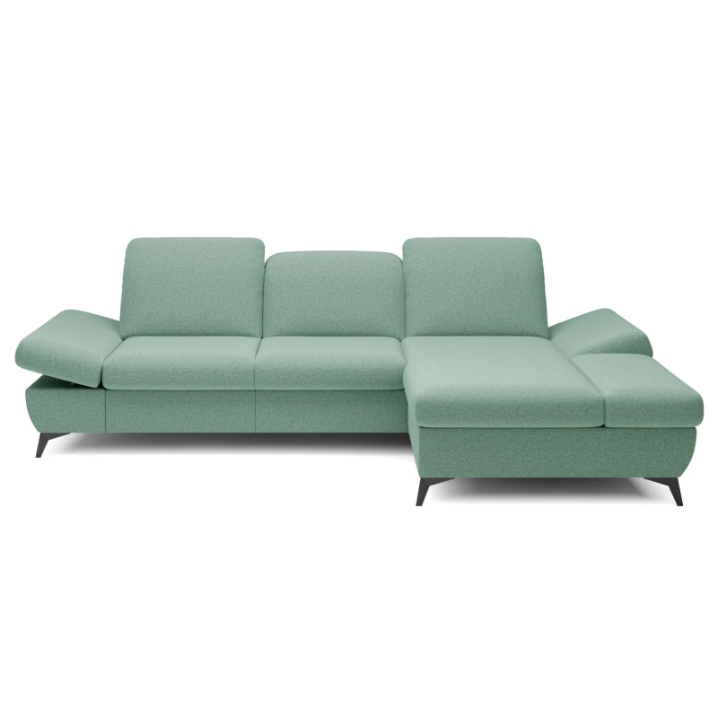 Rohová rozkládací sedací souprava BROCKVILE - světlá zelená, pravý roh