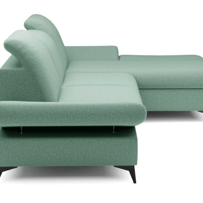 Rohová rozkládací sedací souprava BROCKVILE - světlá zelená, pravý roh