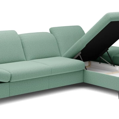 Rohová rozkládací sedací souprava BROCKVILE - světlá zelená, pravý roh