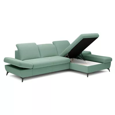 Rohová rozkládací sedací souprava BROCKVILE - světlá zelená, pravý roh