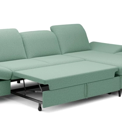 Rohová rozkládací sedací souprava BROCKVILE - světlá zelená, pravý roh