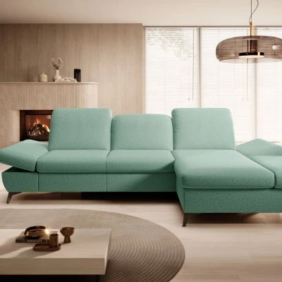 Rohová rozkládací sedací souprava BROCKVILE - světlá zelená, pravý roh