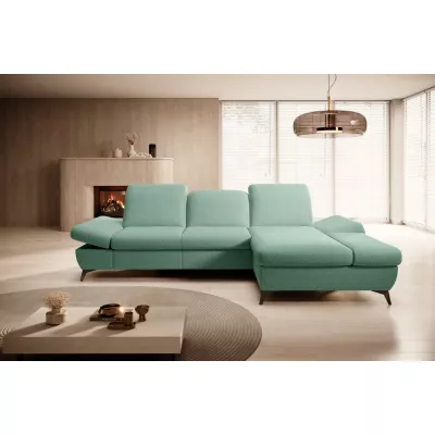 Rohová rozkládací sedací souprava BROCKVILE - světlá zelená, pravý roh