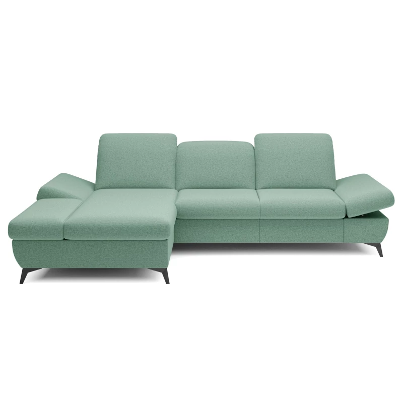 Rohová rozkládací sedací souprava BROCKVILE - světlá zelená, levý roh