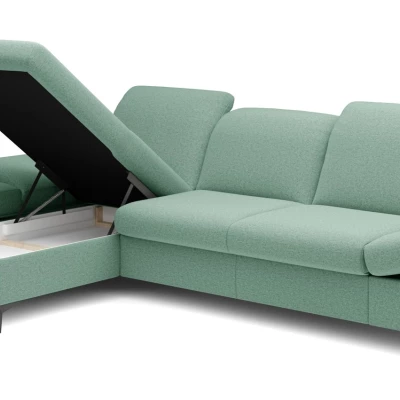Rohová rozkládací sedací souprava BROCKVILE - světlá zelená, levý roh