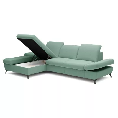 Rohová rozkládací sedací souprava BROCKVILE - světlá zelená, levý roh