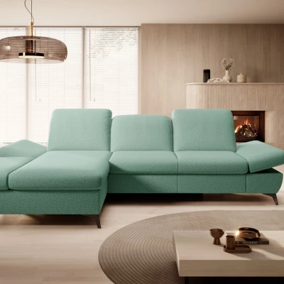 Rohová rozkládací sedací souprava BROCKVILE - světlá zelená, levý roh