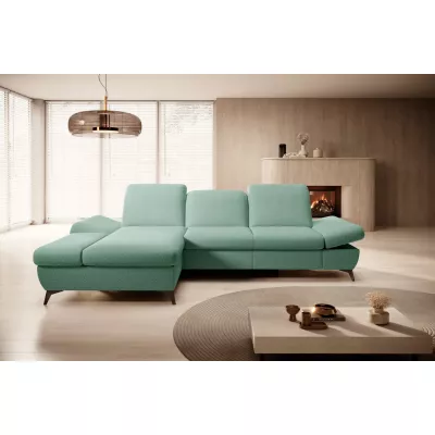 Rohová rozkládací sedací souprava BROCKVILE - světlá zelená, levý roh