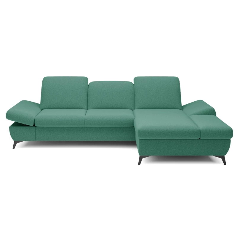 Rohová rozkládací sedací souprava BROCKVILE - tyrkysová, pravý roh