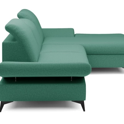 Rohová rozkládací sedací souprava BROCKVILE - tyrkysová, pravý roh