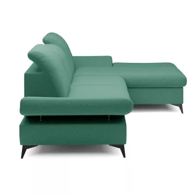 Rohová rozkládací sedací souprava BROCKVILE - tyrkysová, pravý roh