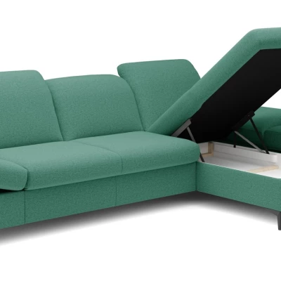 Rohová rozkládací sedací souprava BROCKVILE - tyrkysová, pravý roh