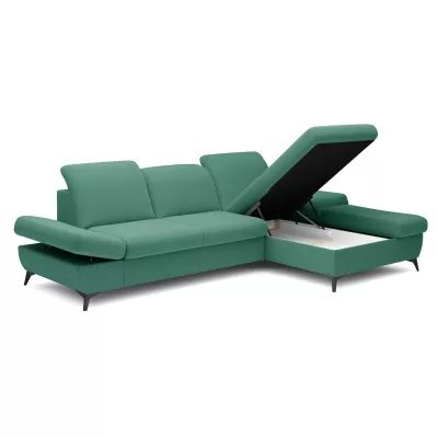 Rohová rozkládací sedací souprava BROCKVILE - tyrkysová, pravý roh