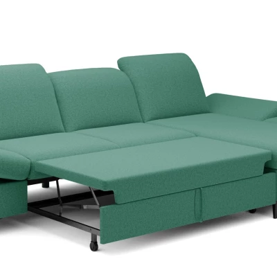 Rohová rozkládací sedací souprava BROCKVILE - tyrkysová, pravý roh