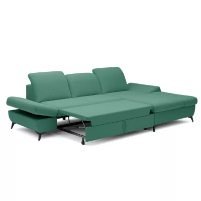 Rohová rozkládací sedací souprava BROCKVILE - tyrkysová, pravý roh