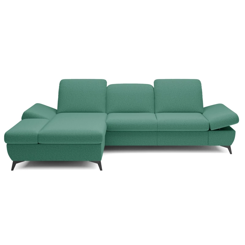 Rohová rozkládací sedací souprava BROCKVILE - tyrkysová, levý roh