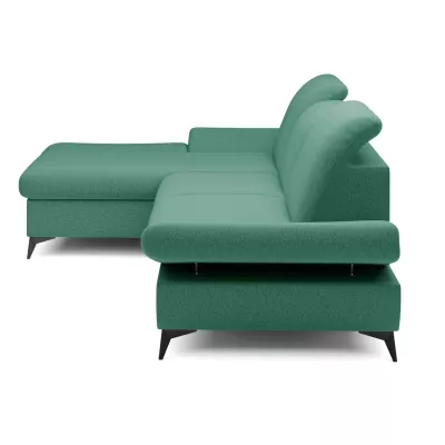 Rohová rozkládací sedací souprava BROCKVILE - tyrkysová, levý roh