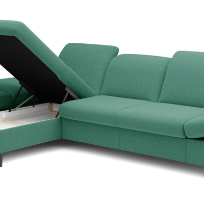 Rohová rozkládací sedací souprava BROCKVILE - tyrkysová, levý roh