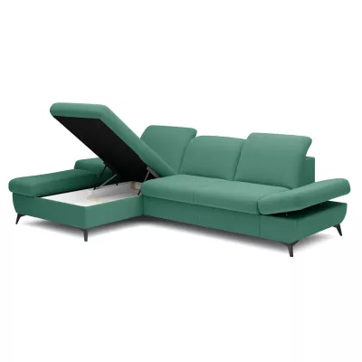 Rohová rozkládací sedací souprava BROCKVILE - tyrkysová, levý roh