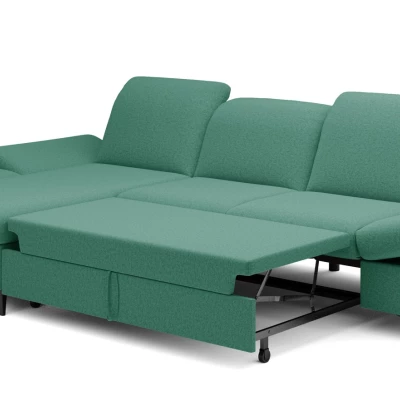 Rohová rozkládací sedací souprava BROCKVILE - tyrkysová, levý roh