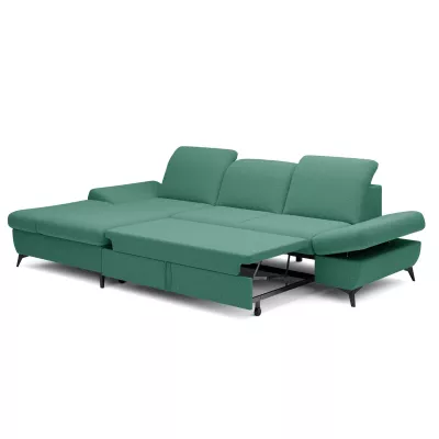 Rohová rozkládací sedací souprava BROCKVILE - tyrkysová, levý roh