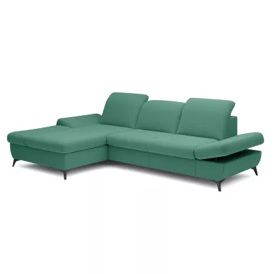 Rohová rozkládací sedací souprava BROCKVILE - tyrkysová, levý roh