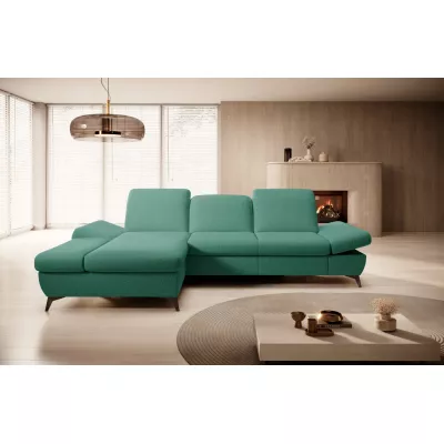 Rohová rozkládací sedací souprava BROCKVILE - tyrkysová, levý roh