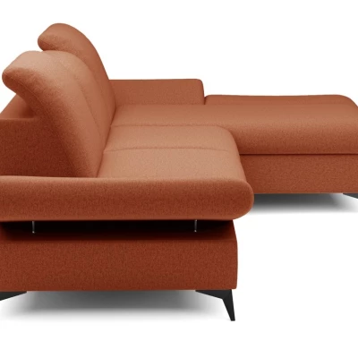 Rohová rozkládací sedací souprava BROCKVILE - hnědočervená, pravý roh