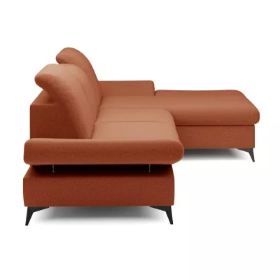 Rohová rozkládací sedací souprava BROCKVILE - hnědočervená, pravý roh