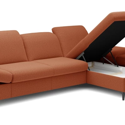 Rohová rozkládací sedací souprava BROCKVILE - hnědočervená, pravý roh