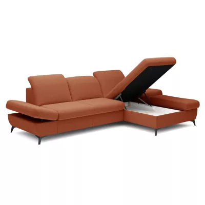 Rohová rozkládací sedací souprava BROCKVILE - hnědočervená, pravý roh