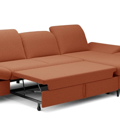 Rohová rozkládací sedací souprava BROCKVILE - hnědočervená, pravý roh