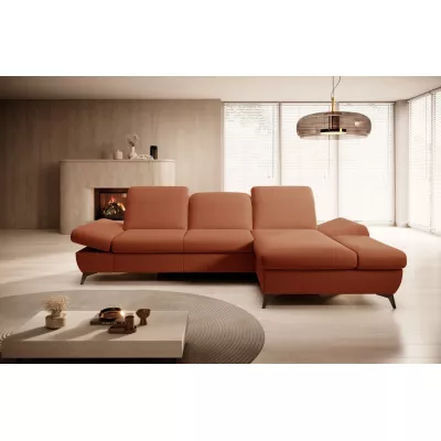 Rohová rozkládací sedací souprava BROCKVILE - hnědočervená, pravý roh