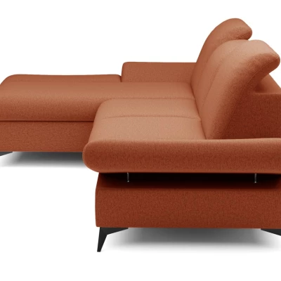 Rohová rozkládací sedací souprava BROCKVILE - hnědočervená, levý roh