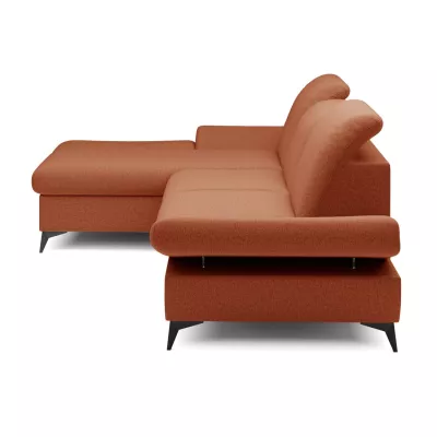 Rohová rozkládací sedací souprava BROCKVILE - hnědočervená, levý roh