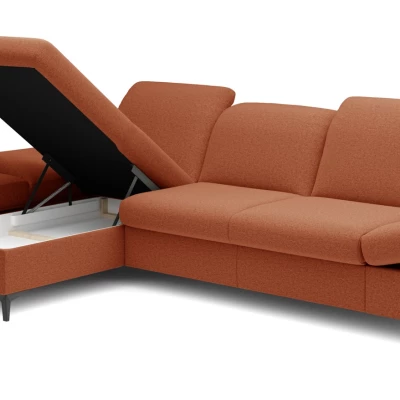 Rohová rozkládací sedací souprava BROCKVILE - hnědočervená, levý roh
