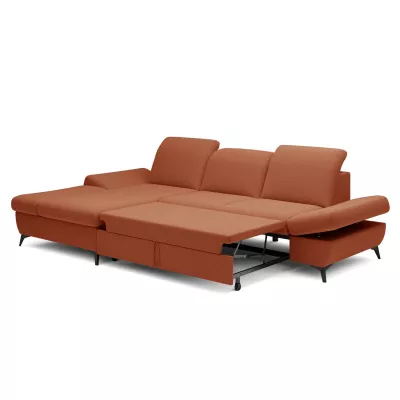 Rohová rozkládací sedací souprava BROCKVILE - hnědočervená, levý roh