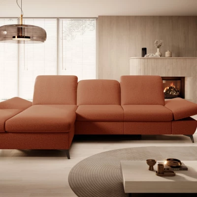 Rohová rozkládací sedací souprava BROCKVILE - hnědočervená, levý roh